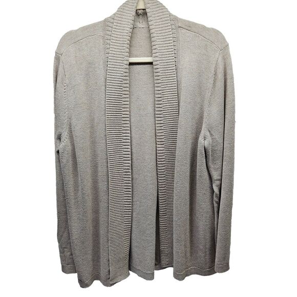 CHICOS Womens Tan Knit Cardigan Open Front Sweater Size Medium - Picture 1 of 5